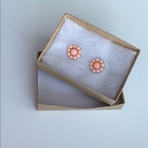 Coral Flower Pendant Earrings